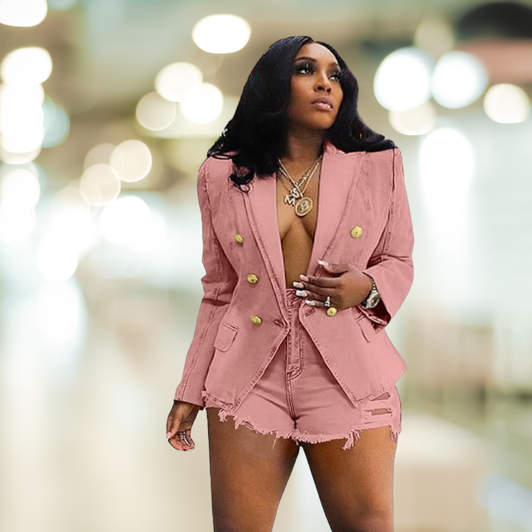 Color Pop Distressed Blazer