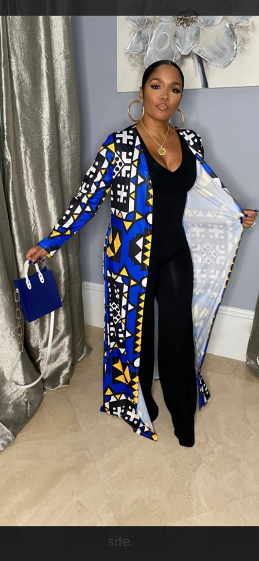 Tribal Majesty Maxi Cardigan (Blue)