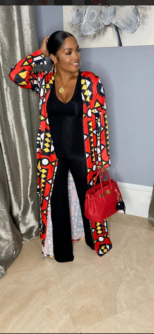 Tribal Majesty Maxi Cardigan (Red)