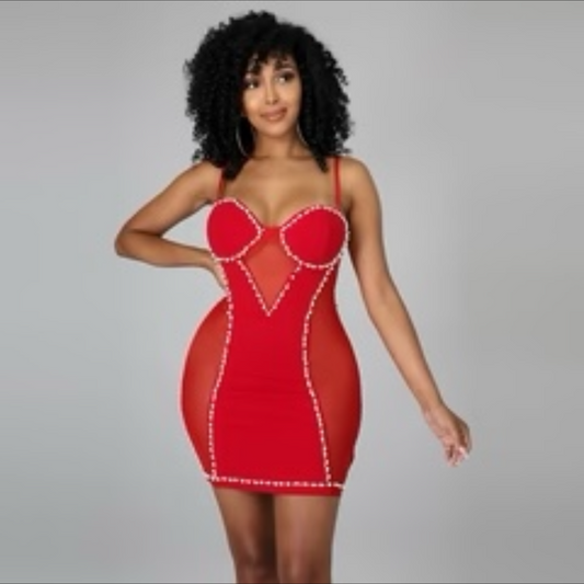 Ruby Glam Mesh Bodycon Dress