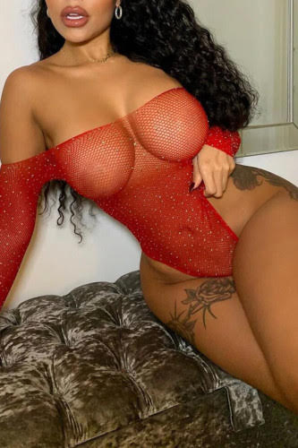 Scarlet Sparkle Mesh Bodysuit
